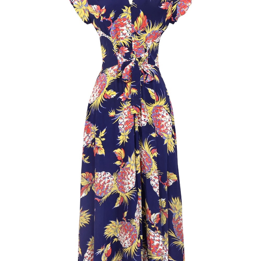 Trashy Diva Seaside Gown Pineapple Floral Kimono Maxi Dress sz 16 - Picture 5 of 9